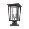 Z-Lite Seoul 2 Light Outdoor Pier Mounted Fixture, Oil Rubbed Bronze & Clear 571PHBS-SQPM-ORB - alternate 1